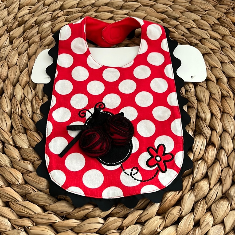 Toffee Apple Ladybug infant bib